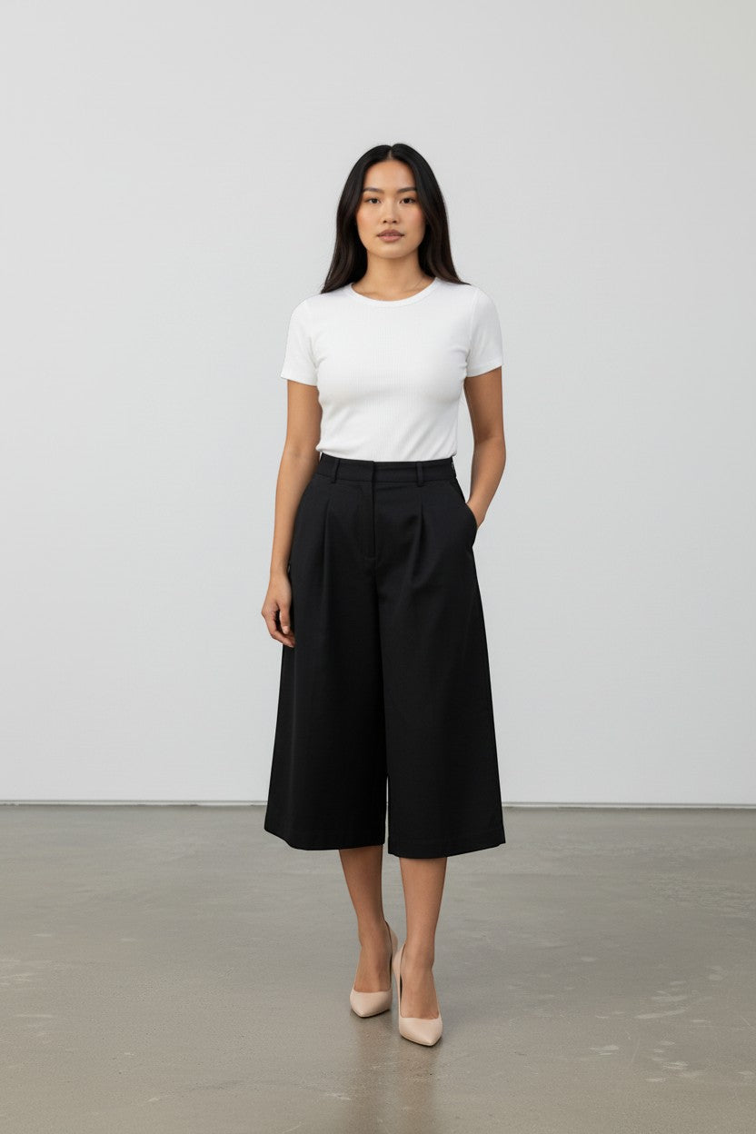 bermuda jupe culotte noir