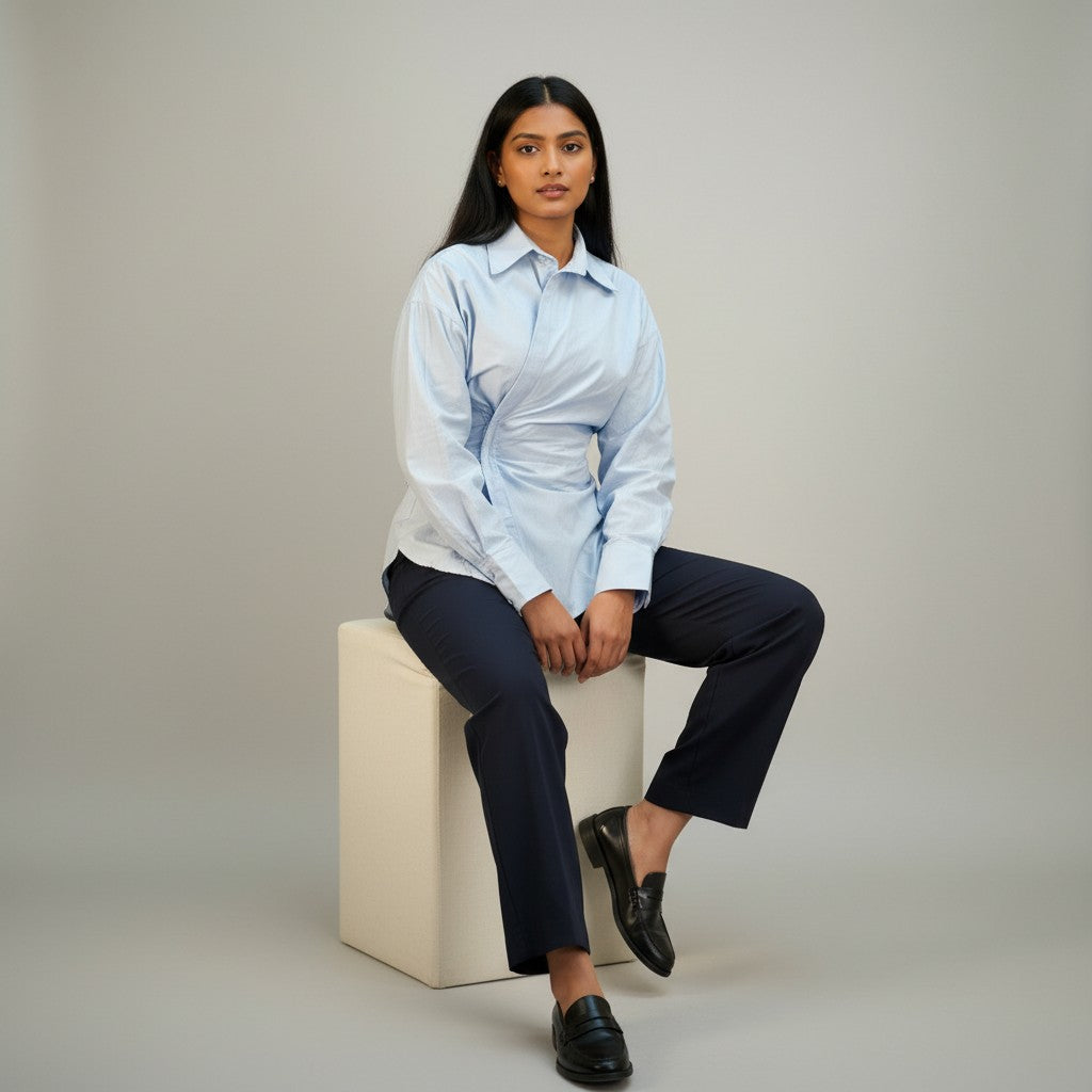 Chemise cintrée bleu ciel