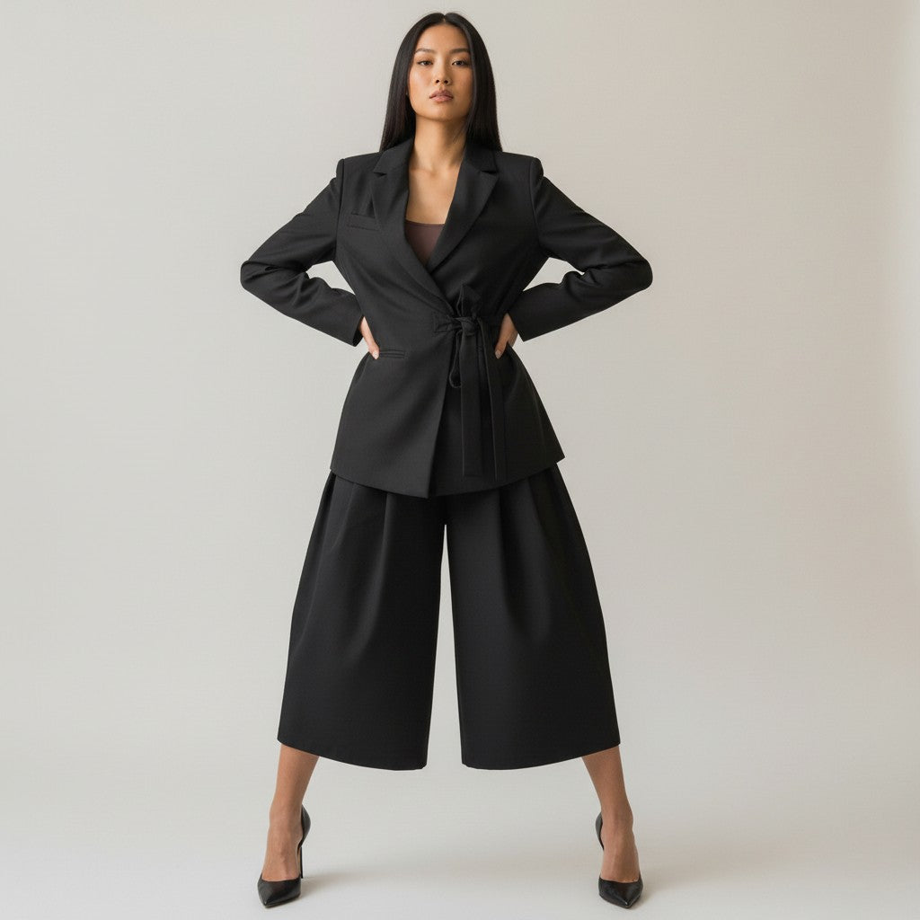 bermuda jupe culotte noir