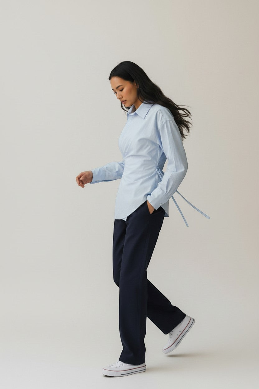 Chemise cintrée bleu ciel