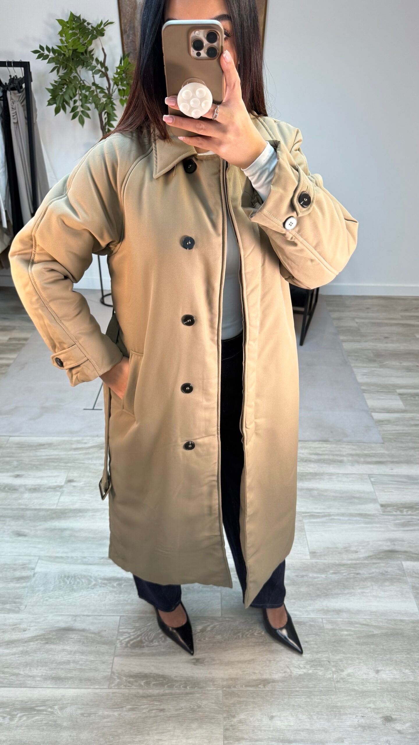 Manteau trench rembourrés beige