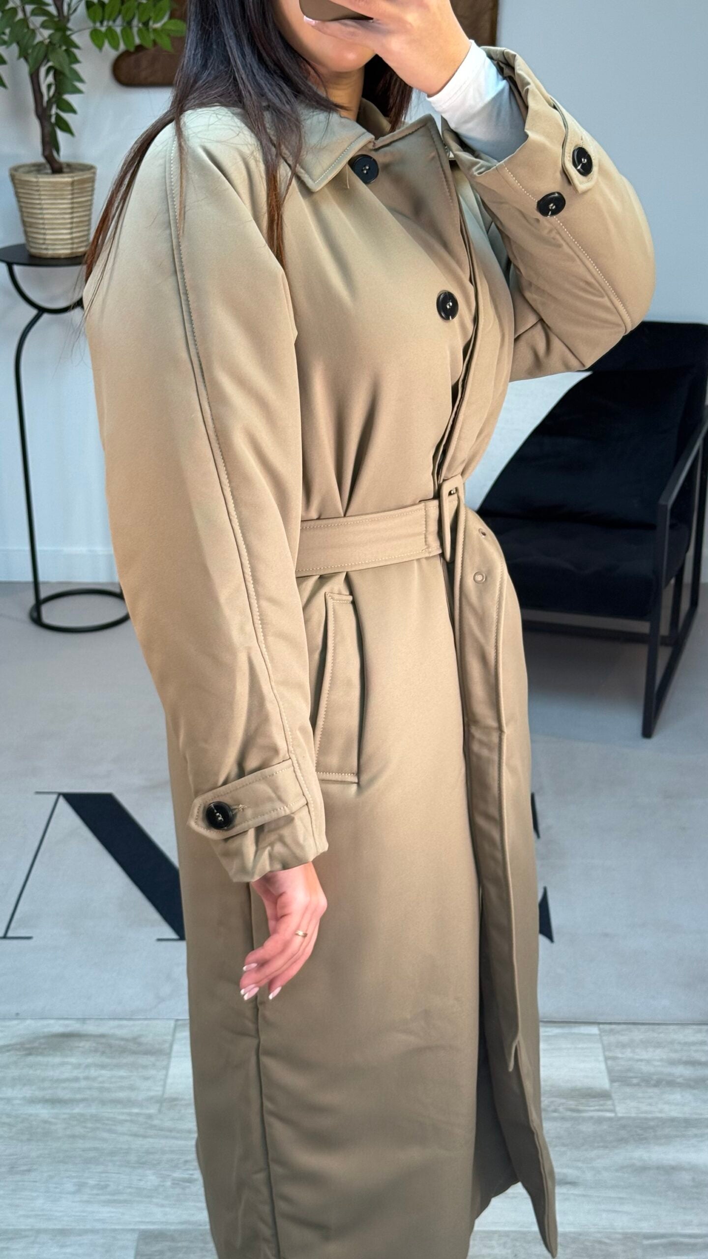 Manteau trench rembourrés beige