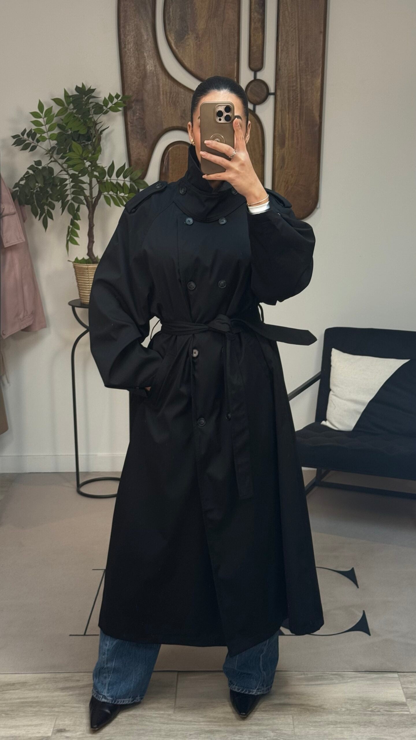 Trench oversize Noir