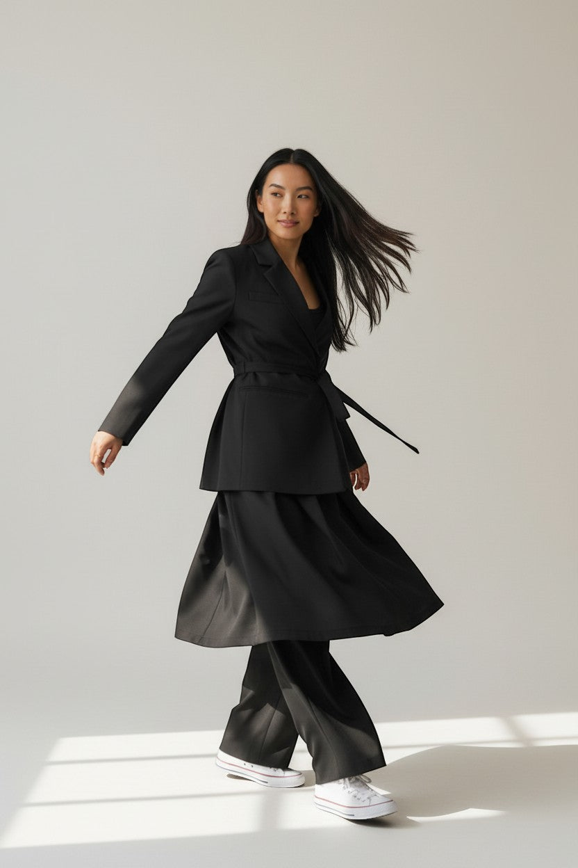 Blazer noir à nouer