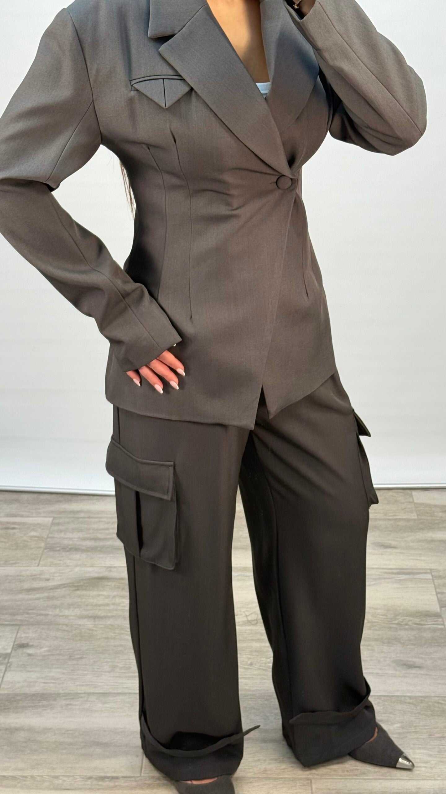 Blazer gris pochette