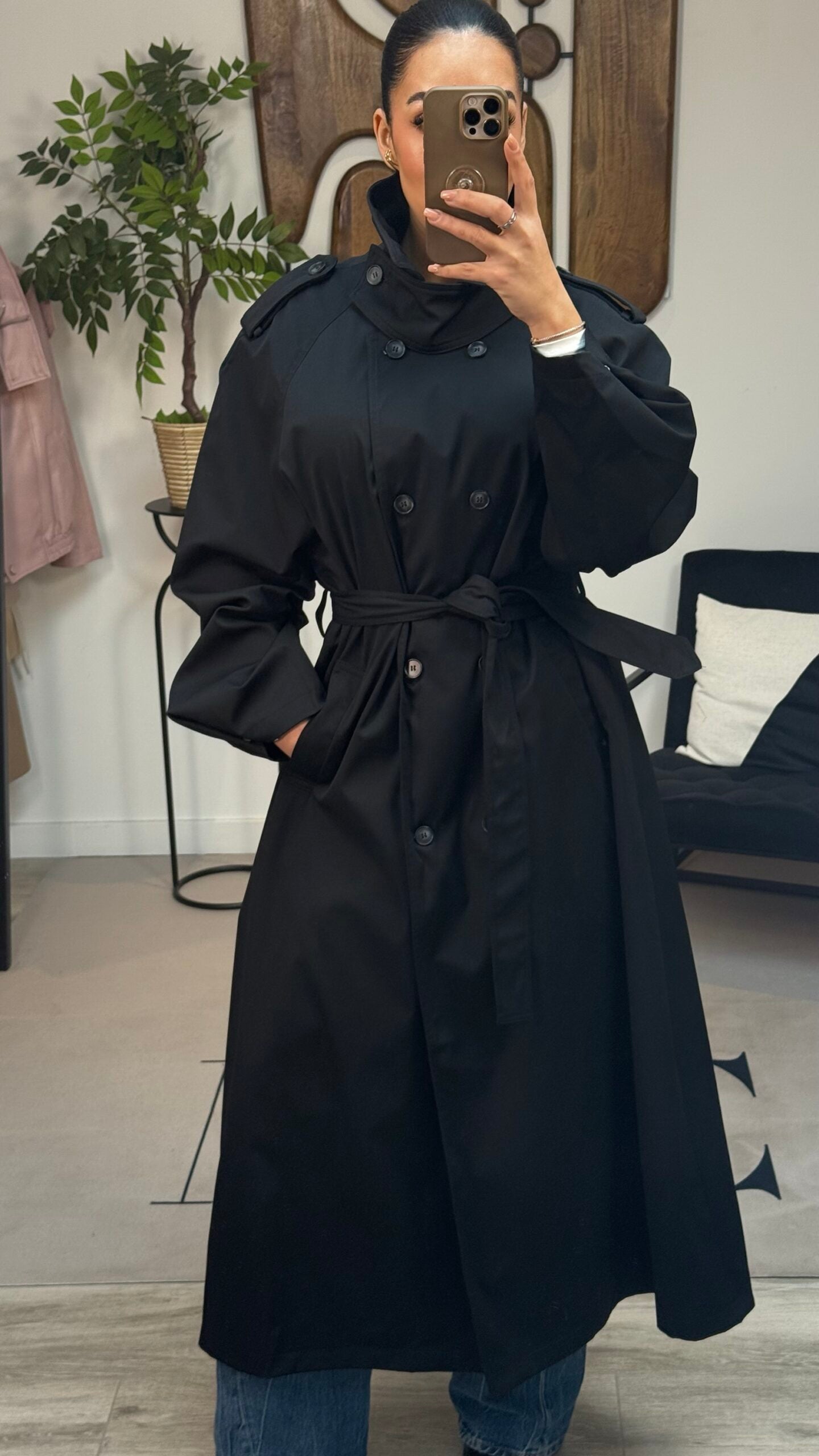 Trench oversize Noir